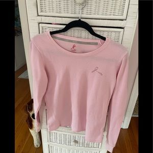 Pink thermal top with rhinestone detail